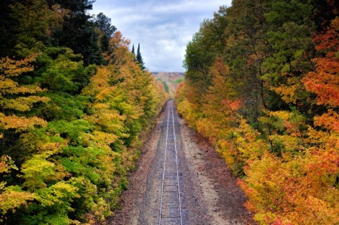 Train Tracks in the Autumn processed with Lightroom and Topaz Clarity