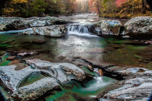 Sunrise along the rivers in the Smoky Mountains